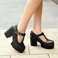 thumbnail image 6 of Ruyang Womens Block High Heel Platform Shoes Ankle Strap Mary Jane Shoes Round Toe Wedge High Heels for Women Open Toe, 6 of 6