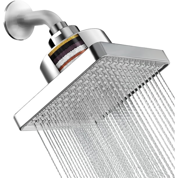 20 Etapas Filtro De Agua Para Regadera, 6"Cabezal de ducha de lluvia de alta presión con filtrado, Agua Para Eliminar Cloro, Impurezas Y Olores, Ideal Para Todo Tipo De Baño