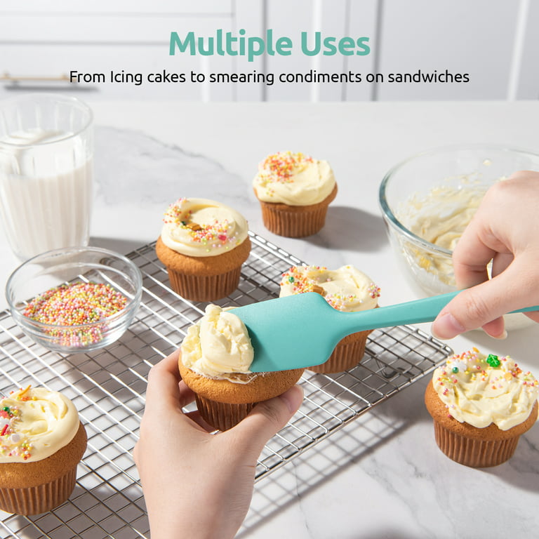 4 Pcs Kitchen Cooking Silicone Spatula Set Heat Resistant Turners Scraper  Baking Cooking Utensils for Cooking, Mixing, DIY cake, Cake Shop,  Restaurant 