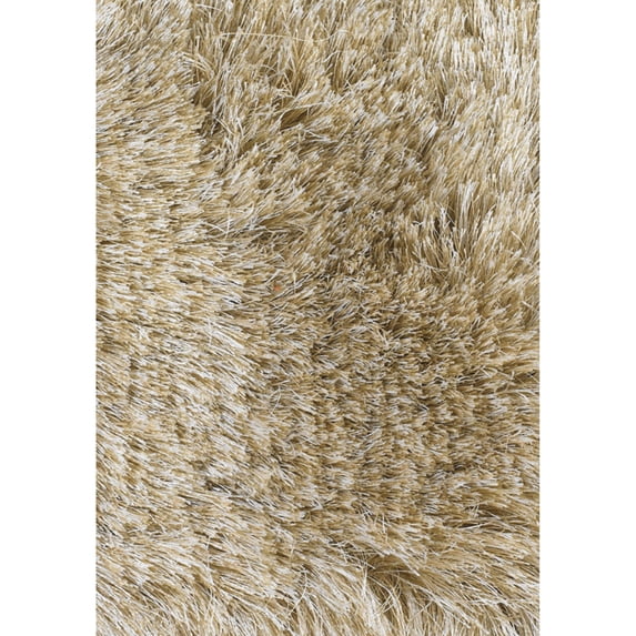 Hand-Woven Contemporary Shag Rug 5'x7'6 Tan/Beige