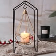 thumbnail image 1 of Portavelas Tealight Colgante Decoración geométrica Durable Creativo Artesanía Metal moderno para oficina Hogar Sala de Dormitorio casa Macarena Candelero Tealight, 1 of 8