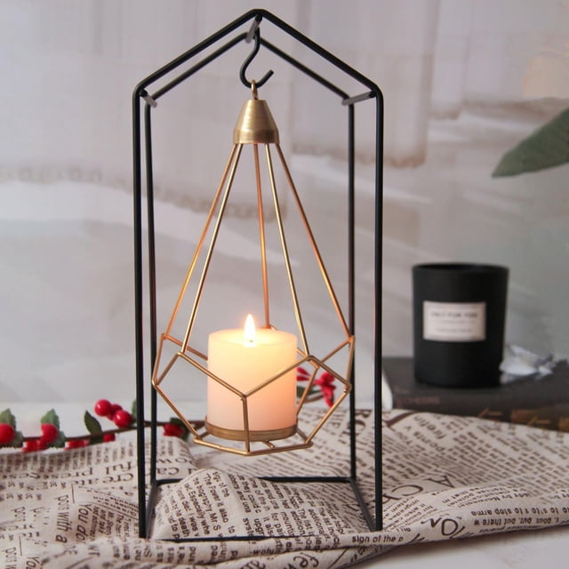 Portavelas Tealight Colgante Decoración geométrica Durable Creativo Artesanía Metal moderno para oficina Hogar Sala de Dormitorio casa Macarena Candelero Tealight