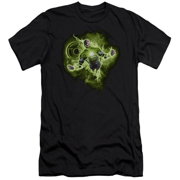 Green Lantern Lantern Nebula Premium Canvas Adult Slim Fit 30/1 T-Shirt Black