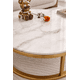 thumbnail image 3 of Mesa De Centro Doble Redonda Blanca Diseño Moderno Dorado, 3 of 4