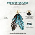 thumbnail image 4 of Rustic Metal Feathers Wall Hanging Décor - Southwest Boho Chic, Rustic, Nature-Inspired, and Spiritual Home Decoration - Metal Wall Art for Living Room, Bedroom, Office - 12x20 Inches, 4 of 7