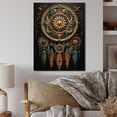 thumbnail image 2 of Designart "Gold Dream Catcher Folklore II" Dream Catcher Print on Natural Pine Wood, 2 of 5