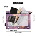 thumbnail image 3 of Purple Lilac Marble 2 Pack Pencil Pouch for 3 Ring Binder Smooth Zipper Folders with Pockets Clear Window Pencil Case, 3 of 6