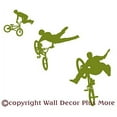 thumbnail image 3 of BMX Biker Silhouettes Vinyl Wall Stickers 23 NEW - Olive, 3 of 3