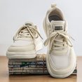 thumbnail image 5 of Men's Low Top Lace Up Thick Sole Casual Sneakers Mesh Spliced Upper Platform Daily Walking Shoes, 5 of 10