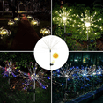 thumbnail image 3 of 2 Pack Solar Garden Colorful Lights Insert Ground, 90LED 8 Patterns, Starburst for Road, Patio, Lawn, Backyard, Christmas Party Decorations (Warm White) M01, 3 of 5