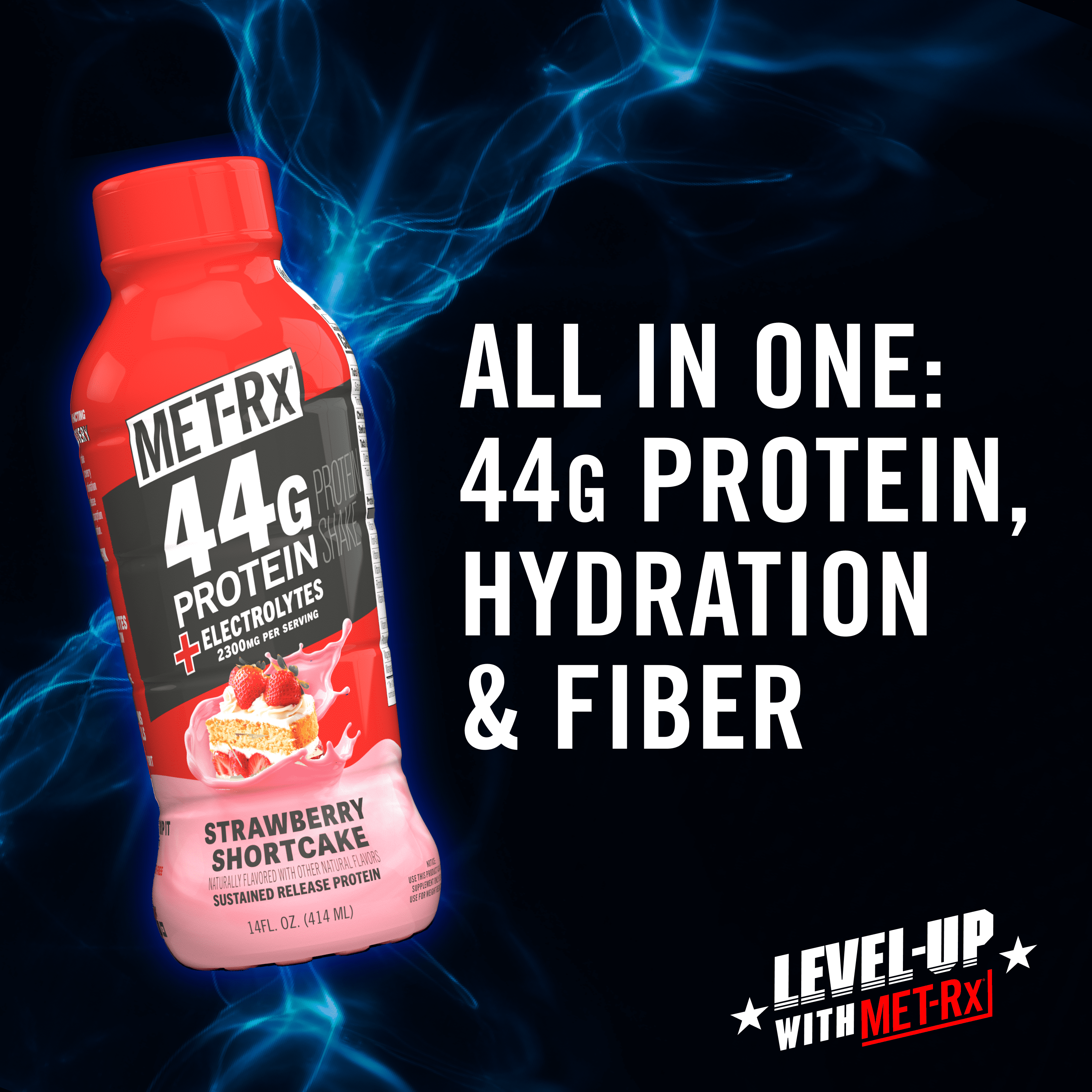 MET-Rx Strawberry RTD 44g High Protein Shake 1ct