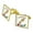 Gold, variant on Letter Z Floral Monogram Initial Square Cufflink Set - Silver or Gold