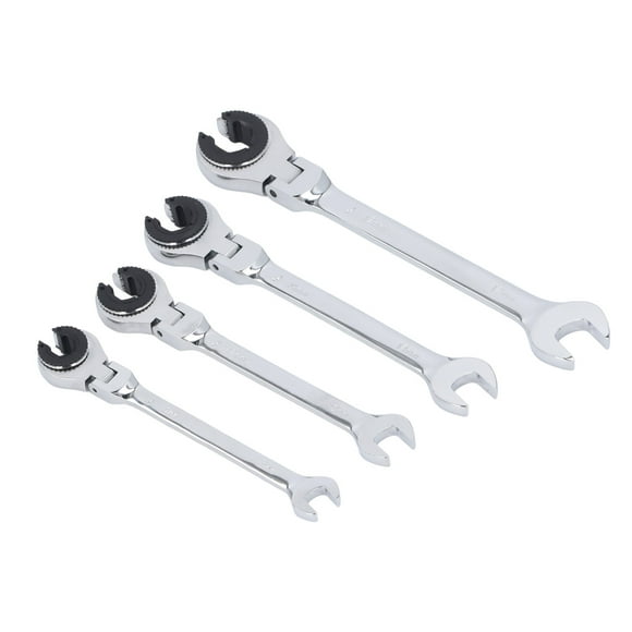 Head Ratcheting Wrench Set, Ratcheting Wrench Set Open End 10-17mm for Air Conditioning Tubing