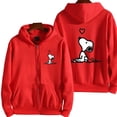 thumbnail image 1 of Snoopy-Chaqueta blanca con capucha y cremallera para mujer, sudadera informal para hombre, ropa de gran tamaño con dibujos de Anime para parejas, primavera y otoño 2024, 1 of 2