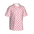 thumbnail image 2 of Daiia Irregular Plaid Hawaiian Shirt for Men Gentle Cotton Regular Short Sleeve Casual-XX-Large, 2 of 9