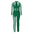 thumbnail image 4 of Alvivi Kids Girls Dance Full Bodysuit Long Sleeve Ballet Unitard Leotard Gymnastics Jumpsuit Skating Dancewear One Piece Green 14, 4 of 7