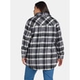 thumbnail image 6 of Terra & Sky Women's Plus Size Brushed Plaid Button Down Shacket, 0X-4X, 6 of 6