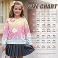 thumbnail image 7 of COEQINE Back to School Cardigan for Girls, Fun Print Lightweight Long Sleeve Sweater Alternative, Button Front Layer for Classroom & Playground, for 11-12 Years, Donut Daisy Pink, 7 of 7