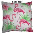 thumbnail image 2 of PKQWTM Flowers Palm Leaves Flamingo On White Reversible Mermaid Cushion Cover Home Decor Sequin Pillow Case Size 18x18 inches, 2 of 2