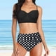 thumbnail image 2 of Conjunto de bikini dividido con estampado de contraste de pecho alto sexy para mujer Conjuntos de traje de baño de dos piezas Fridja nalpqowj56918, 2 of 6