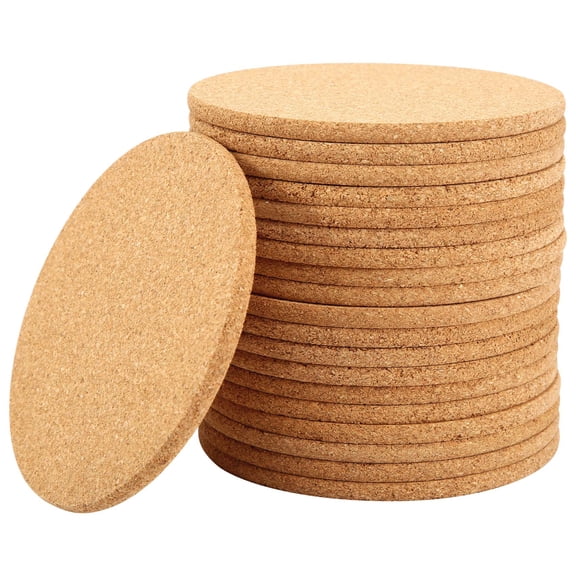 Rollbacks & More 20Pack Cork Coasters for Drinks,Bar Absorbent Heat Reusable Saucers Drink Wine Glasses Cups Mugs