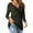 Army green, variant on Women Long Sleeve Slim Fit V-neck Solid Color Knot Shirt Tops