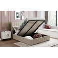 thumbnail image 4 of Tenozek Queen Size Upholstered Platform Bed with a Hydraulic Storage System, Beige, 4 of 8