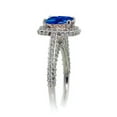 thumbnail image 4 of 2.5 Carat Cushion Cut Designer Sapphire and Diamond Halo Wedding Ring Set on 10k White Gold, 4 of 4