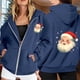 thumbnail image 2 of WILLBEST Sudadera de Mujer con Estampado Navideño, Cremallera, Manga Larga, Bolsillo, Cordón Ajustable y Capucha Informal XXX-Grande, 2 of 8