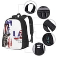 thumbnail image 2 of Balery Patriotic Skull Art Mochila para hombre y mujer - Tela Oxford 600D resistente - Gran capacidad, resistente al agua, ideal para la escuela, viajes y senderismo, 2 of 6