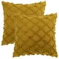 thumbnail image 2 of NOMADIC NOOK 4 Pcs Solid Color Cut Flower Checkered Pillow Covers Yellow/White 18" x 18", 2 of 6