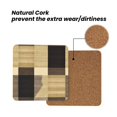 thumbnail image 4 of Multi-Shape Mdf Cork Coaster 4 Pieces Of Anti-Slip, Anti-Wear And Anti-Fouling 3.9in Easy To Clean And Stable Structure Sandybrown Buffalo Plaid Check Tartan Scotland_1 Square, 4 of 7