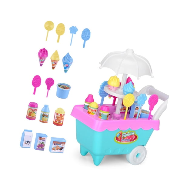 Tholdsy 1 Set Ice Cream Toy Cart Kids Brain Trolley Game Pretend Simulation Great Mini Colorful Intelligent Educational Car Gift Type2 NO2