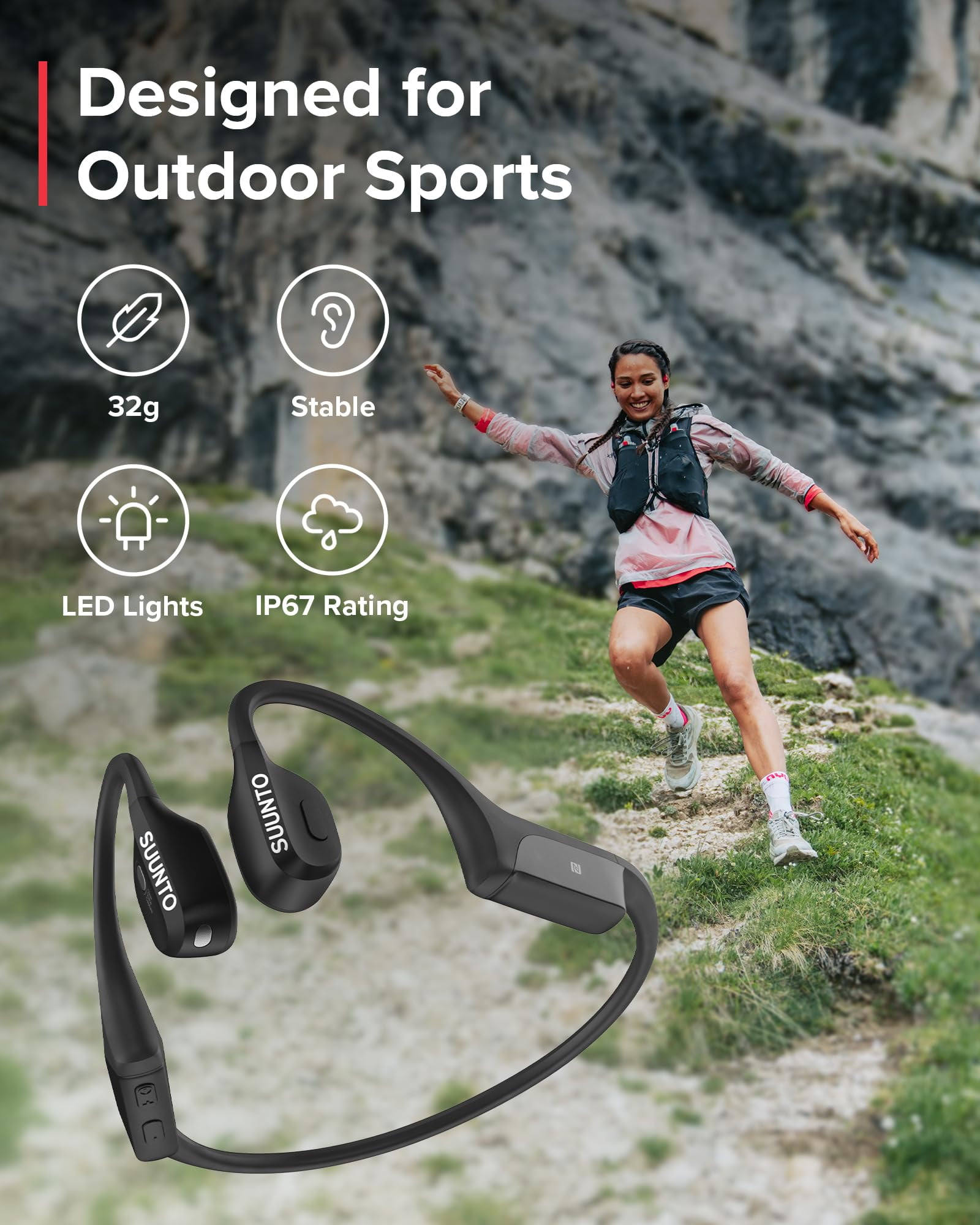 Suunto Wing Headphones, Black, One Size