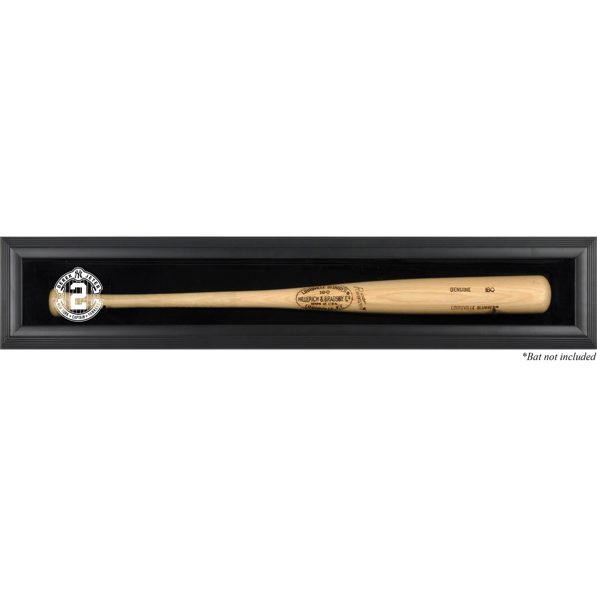 Derek Jeter New York Yankees Black Framed 2 Logo Bat Display Case