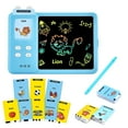 thumbnail image 5 of Rirool 4-in-1 Talking Flash Cards & LCD Writing Tablet for Kids 3-6, Educational Drawing Pad with 224 Words, Toddler Learning Toy, Blue, 5 of 7