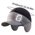 thumbnail image 2 of Gray Winter Hats Unisex Beanie Cap Hats Earflap Brim Fleece Warm Inside Comfortable 1Pack, 2 of 4