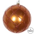 thumbnail image 2 of Vickerman MT198088D 4 in. Copper Candy Glitter Net Ornament - 3 per Bag, 2 of 3