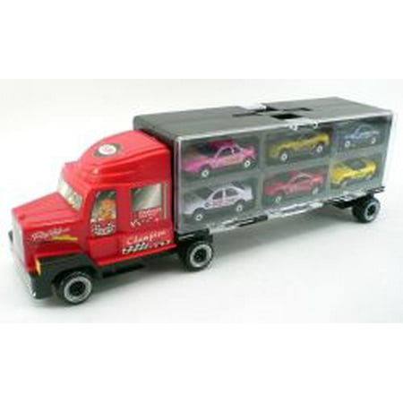 Semi Truck With Hot Car Wheels Collector Case