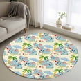 thumbnail image 3 of Area Rug 48in, Cartoon Beach Elephant Floor Carpet Living Room Rug, Seaside Funny Cute Animals Non-Slip Welcome Mat Indoor Rugs for Bedroom Dining Room, 3 of 9