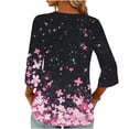 thumbnail image 7 of Tqcoqu Women's Casual Loose Tunic Tops Blouses,V Neck 3/4 Sleeve Floral Print Fit Tops,Blue-C Women's S-XL, 7 of 7