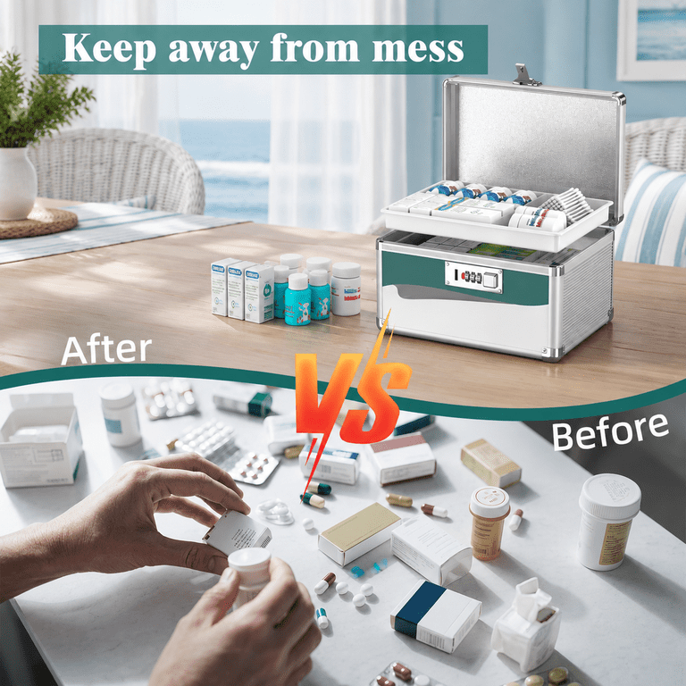 Lock Box With Code Aluminum Alloy Medication For Home - Walmart.com