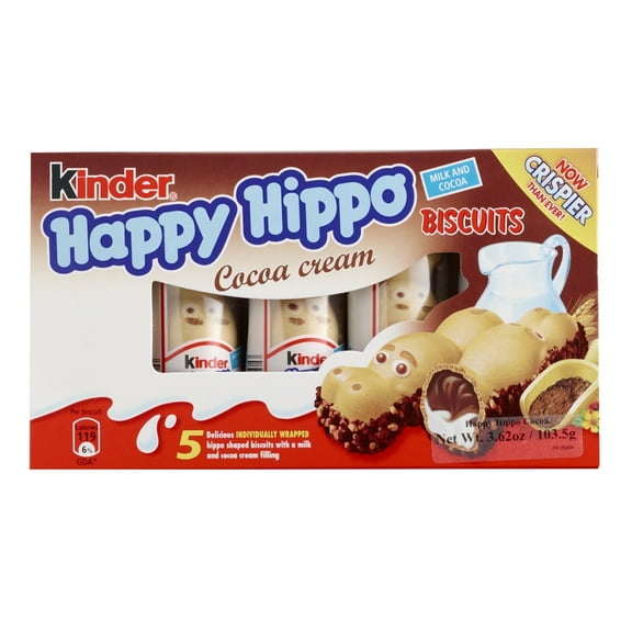 Kinder Happy Hippo Cocoa Cream Biscuits 3.62 oz.