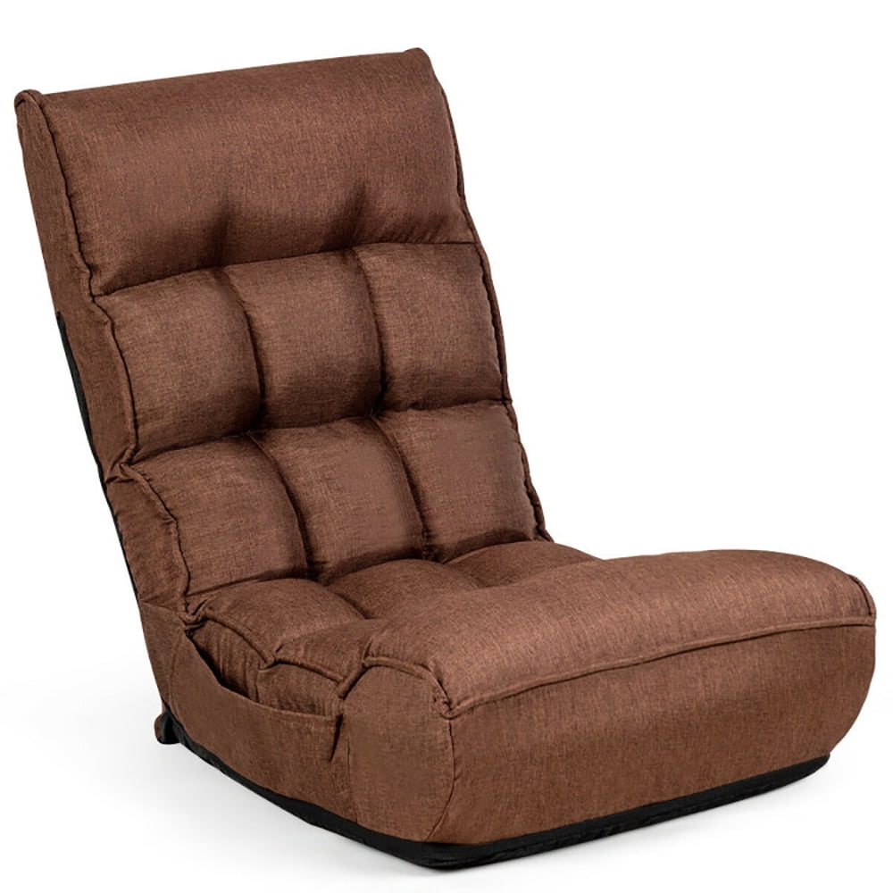 Finihen Floor Lazy Chair, Folding Lazy Sofa, 4-Position Adjustable Floor Chair, for Living Room, Bedroom, Dorm, Gray Finihen Floor Lazy Chair, Folding Lazy Sofa, 4-Position Adjustable Floor Chair, for Living Room, Bedroom, Dorm, Gray