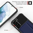 thumbnail image 4 of SaniMore for Samsung Galaxy S22 Plus 6.6" 2022 Case, PU Leather Skin Anti-drop PC Backplane Card Slot [Up to 2 Cards] Magnetic Car Mount Hybird Armor Protective Thin Lightweight Case, Blue, 4 of 7