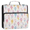 thumbnail image 5 of FORMRS Zipper Binder with Shoulder Strap 2-inch Ring 500 Sheet Capacity File Bag, Colorful Ice Cream Pattern, 5 of 5