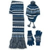 Faded Glory - Fair Isle Beanie, Gloves and Scarf Set