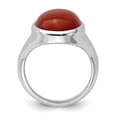 thumbnail image 2 of White Sterling Silver Ring Band with Stones Agate Red, 2 of 3
