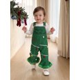 thumbnail image 3 of Cjfdfy Toddler Baby Girls Christmas Overalls Outfit Merry Christmas Embroidery Sleeveless Bell Bottom Romper Kids Cute My First Christmas Fall Winter Outfit  6M-4Y, 3 of 9