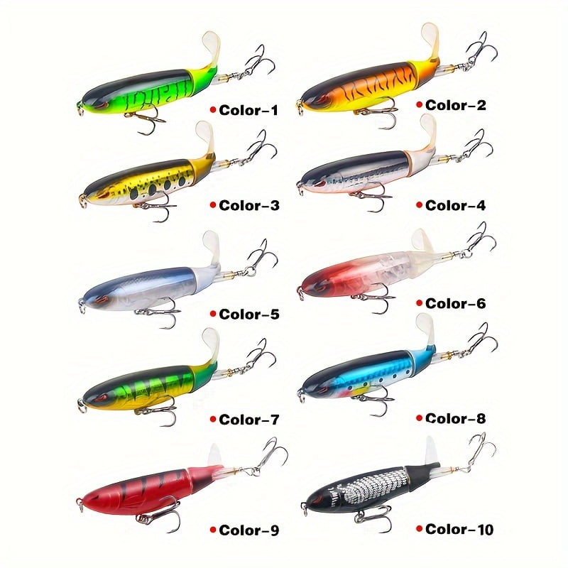 10pcs Hard Fishing Lures Minnow Swimbait Crankbait Jerkbait Popper Topwater Lures With Treble Hooks 3D Eyes Freshwater Saltwater Lures For Bass Trout Walleye Pike Catfish